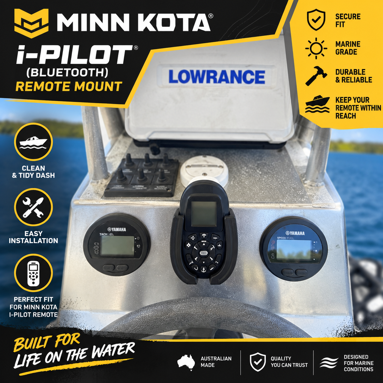 Minn Kota i-Pilot Bluetooth Remote Holder – Heavy Duty Mount Made in Australia